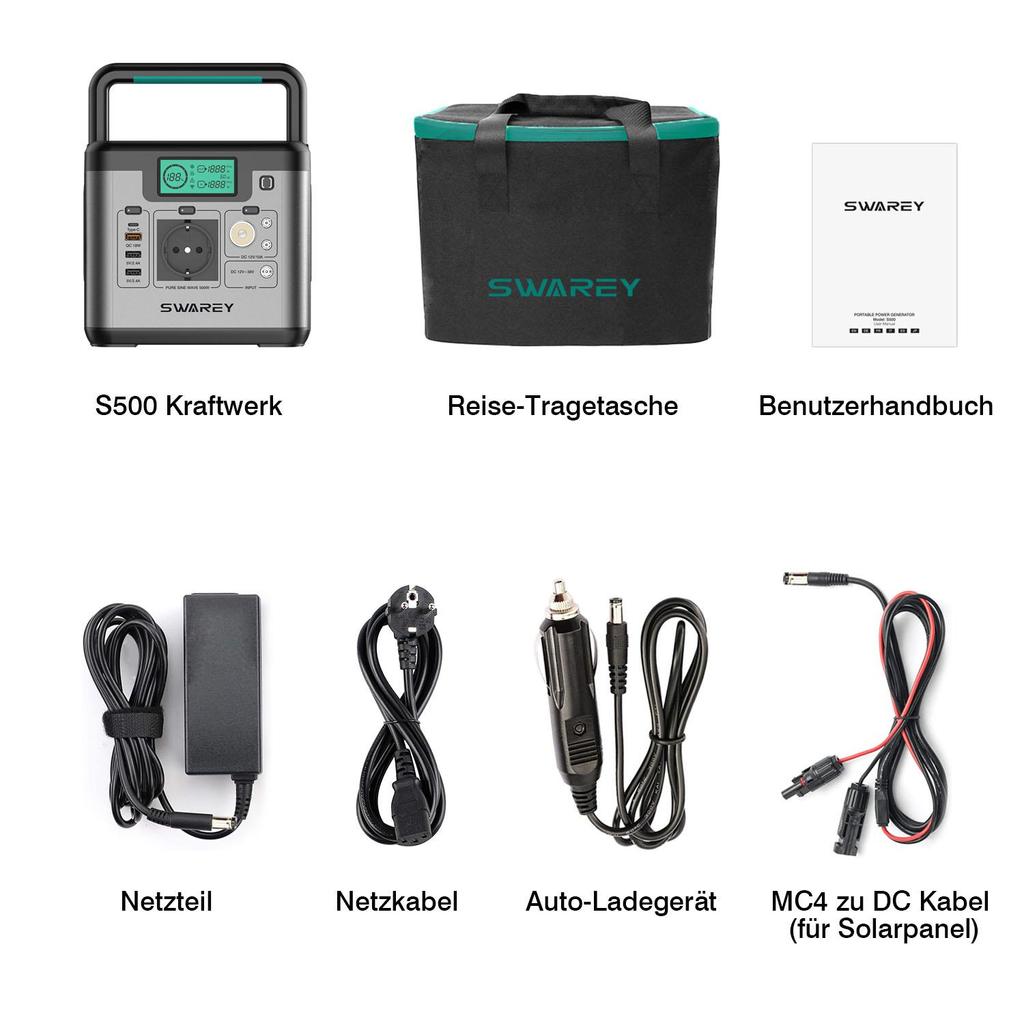 Электростанция Генератор 500 Вт(Пиковая мощность 1000 Вт) SWAREY S500 Pro 518Wh солнечный генератор зарядное устройство Power Bank с солнечной панелью 200 Вт