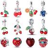 Шармы Подходят для Браслетов Пан Медный Цвет Клубника Вишня Черника Фрукты Сладкие Оригинальные DIY Ювелирные Изделия День Рождения Изысканные Подарки