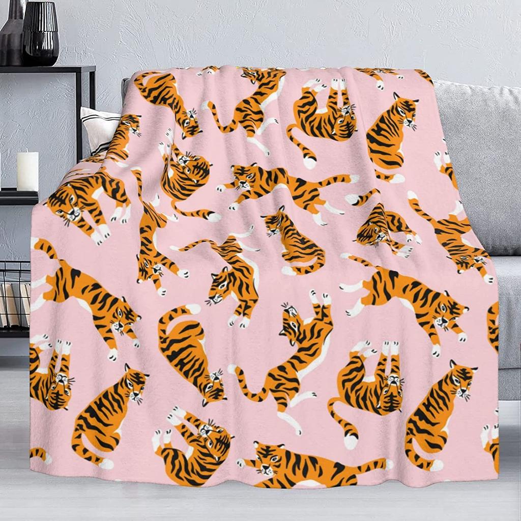 Одеяло с изображением тигра для детей, девочек-подростков и взрослых, зимнее теплое толстое фланелевое одеяло с животным принтом, мягкое комфортное постельное белье для кровати, дивана