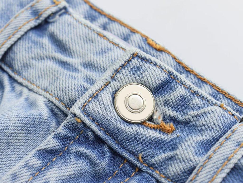 Осень 2023 г. Женские повседневные джинсы с широкими штанинами и средней посадкой, выбеленные