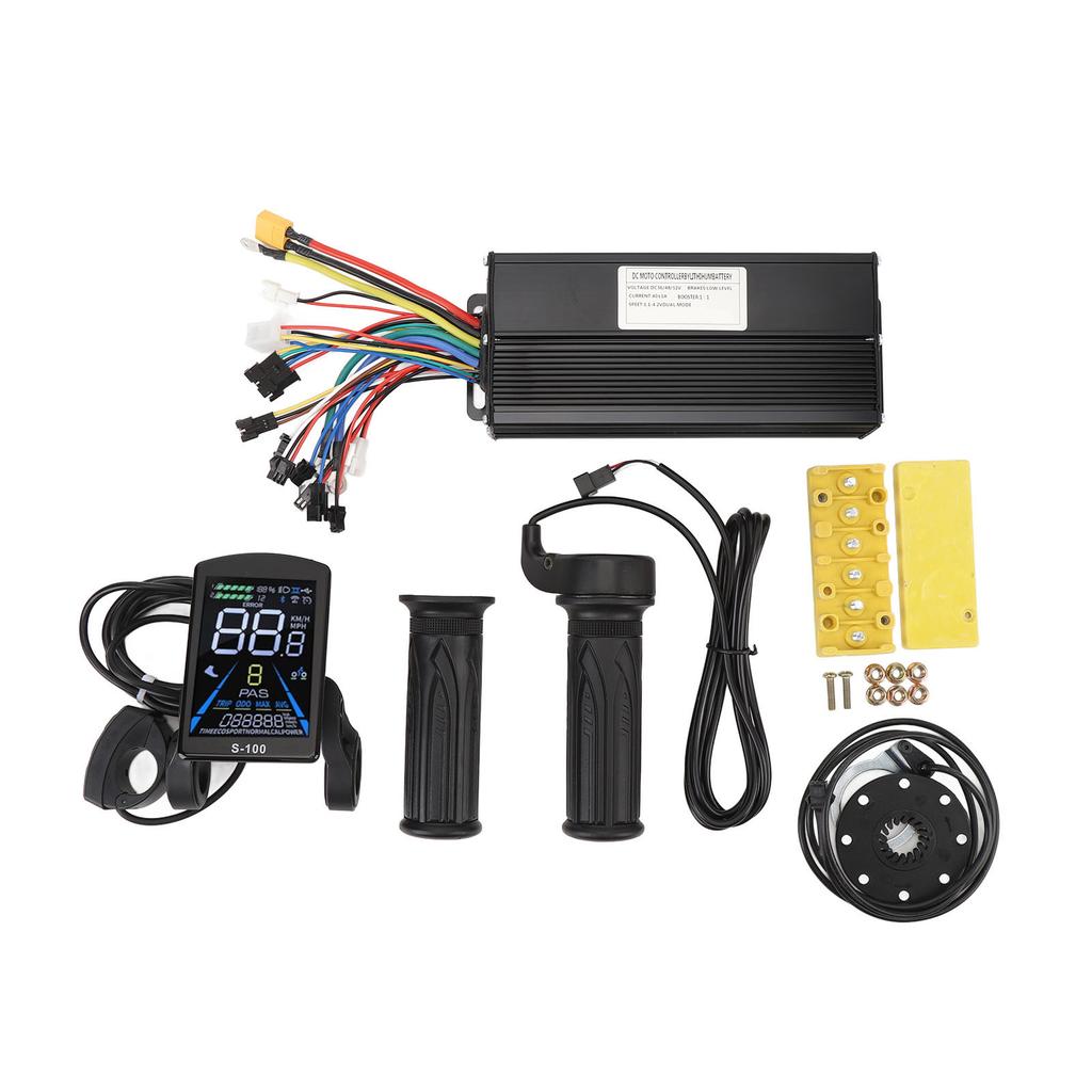 Electric Bike Conversion Kit 40A 3 Mode Sine Wave Motor Controller S 100 Color Screen Panel 20X Throttle Handle 8