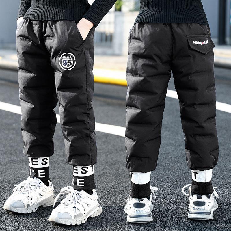 Детские зимние штаны, спортивные штаны, зимние утепленные свободные повседневные штаны, спортивные штаны большого размера