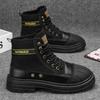 Горячая Распродажа Модные Черные Ботинки Мужские 2024 Дизайнерские Кожаные Ботильоны Для Мужчин Уличная Одежда Обувь с Высоким Голенищем Комфортные Мужские Мотоциклетные Ботинки