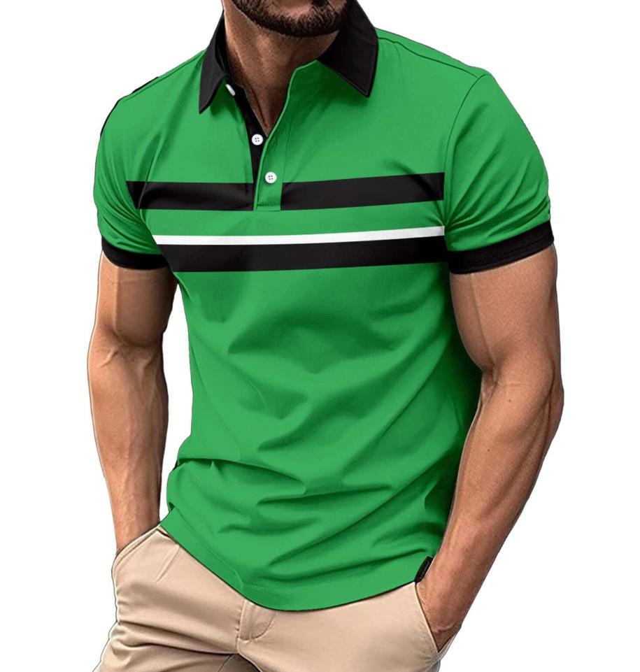 Men's short-sleeve polo shirt, stylish and ideal for casual daily wear.