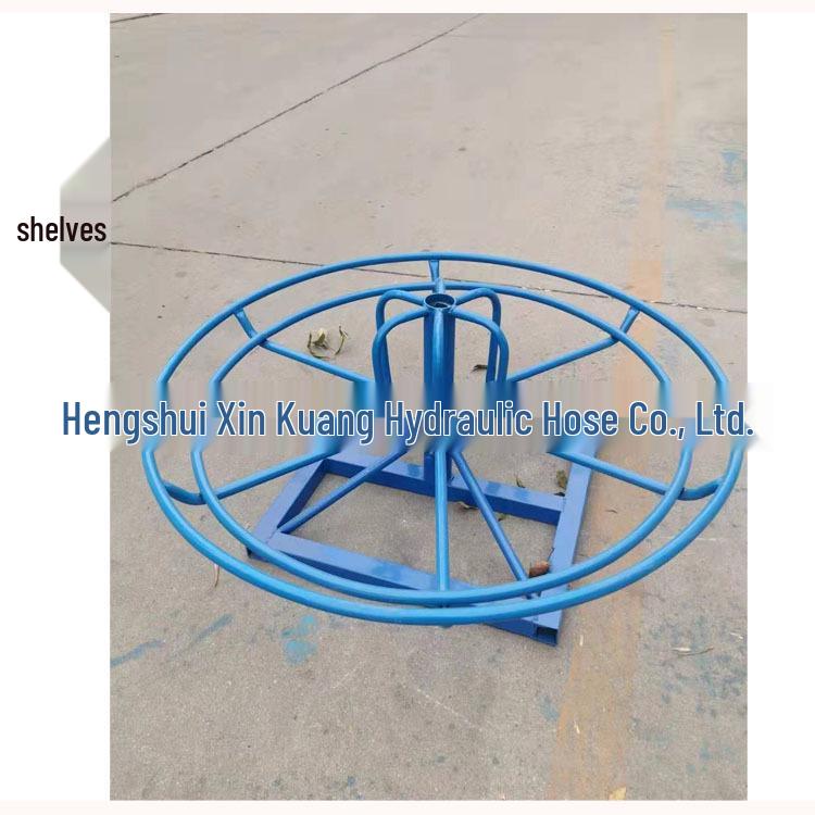Movable High-Pressure Rubber Hose Rack – Hydraulic Oil Hose Rotating Shelf, Light & Convenient