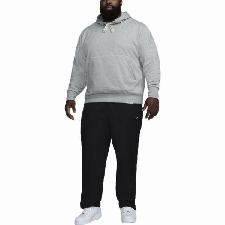 Nike Худи с вышитым логотипом Dri-Fit Standard Issue, пуловер с длинным рукавом, мужская одежда, светло-серый DQ5819-063