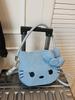 Women's Cute Blue KT Cat Embroidered Handbag - Versatile Cartoon Crossbody & Shoulder Bag
