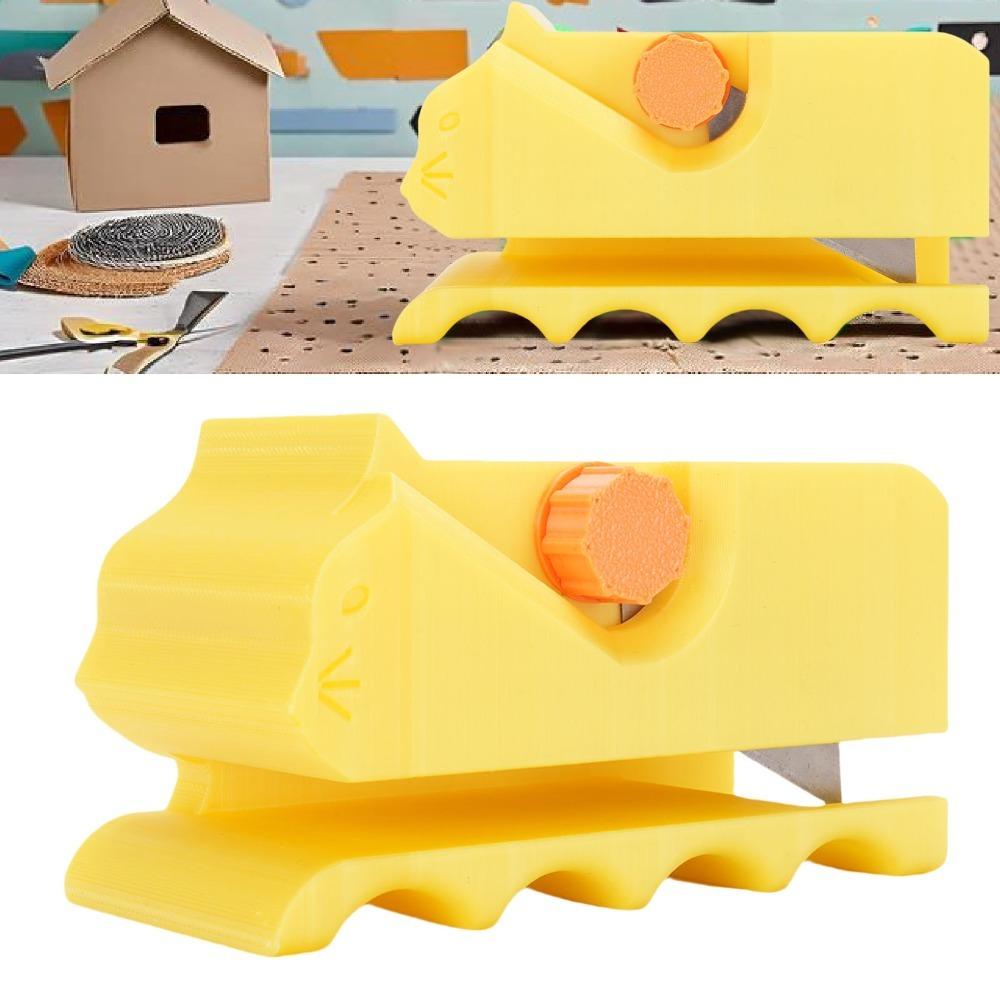 Yellow Cardboard Cutter Tool Portable Cardboard Strip Cutter Cat Scratcher Cutter Recycled Boxes