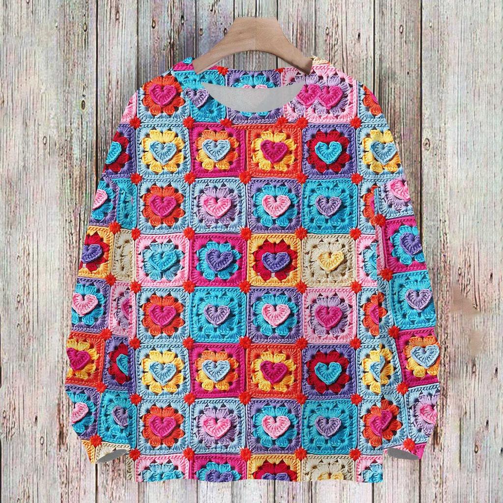 Свитшоты ко Дню святого Валентина для детей, вязаные свитера для мальчиков и девочек, симпатичные рубашки, осенние свитера с круглым вырезом, топы