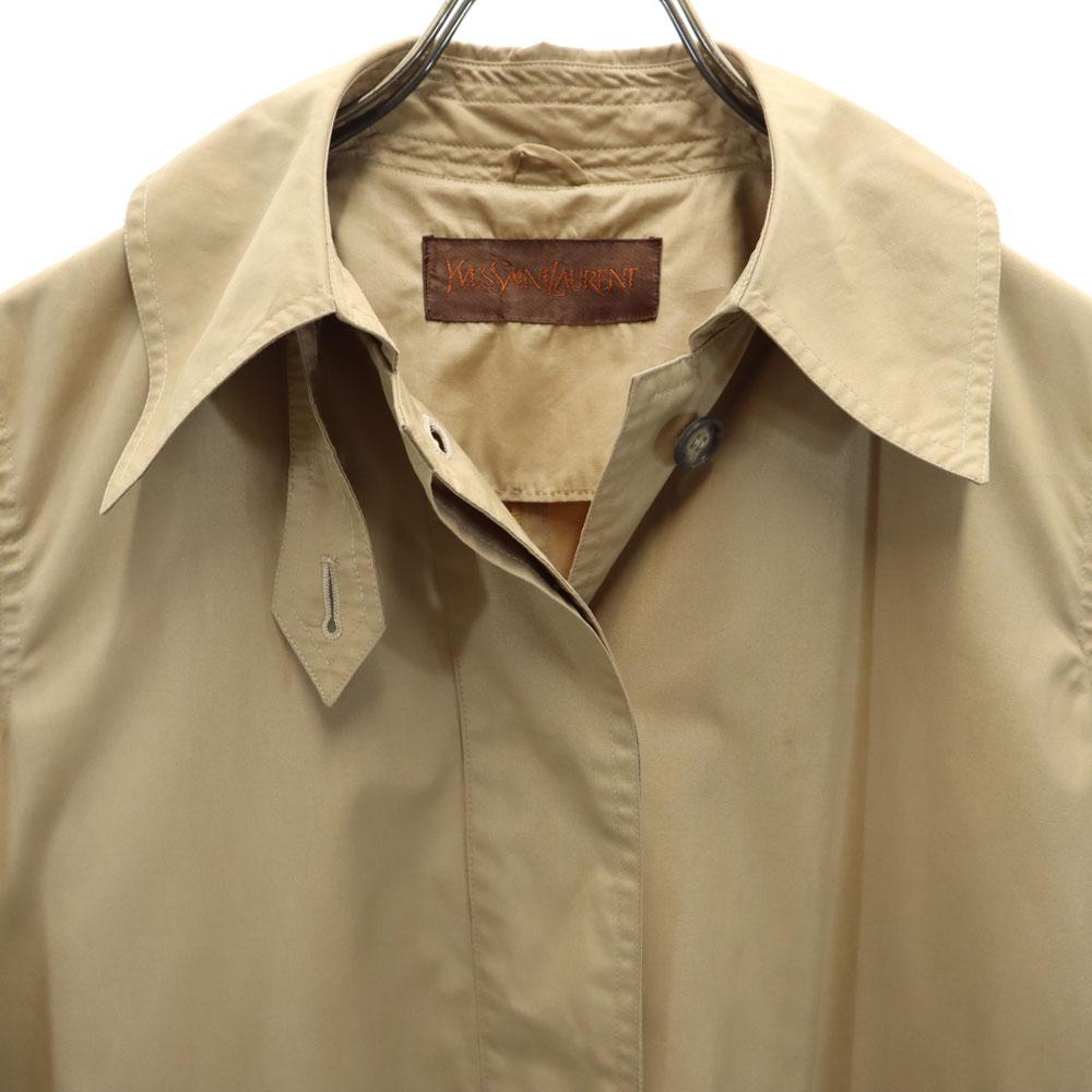 Yves Saint Laurent Пальто женское б/у 80-х 90-х годов, старый крой, длинный рукав, воротник из нержавеющей стали