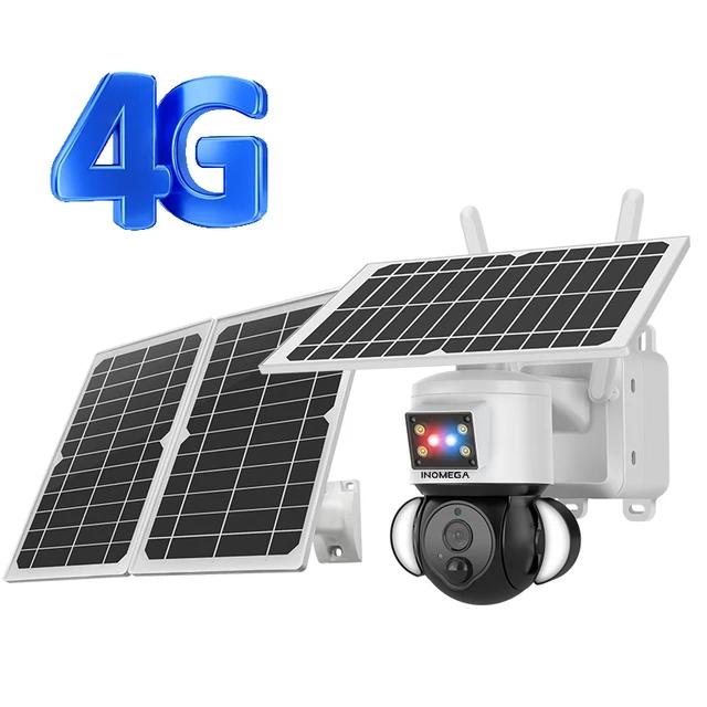 2K 4MP 4G PTZ видеокамера наблюдения с обнаружением человека с солнечной панелью 32000mAh перезаряжаемые литиевые батареи