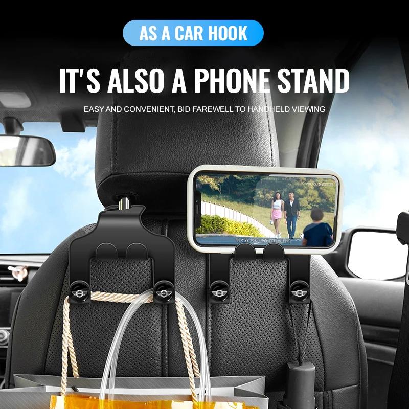 Крючок-вешалка для подголовника автомобильного сиденья, органайзер для хранения, крючок для пальто, сумочки для BMW Mini Cooper F54 F55 F56 R56 R60 Roadster Clubman Coupe