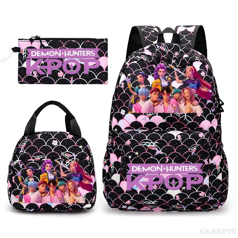 Fashion Backpacks 3pcs Rumi Mira Zoey HUNTR/ Boys School Bags For Women Girls Kawaii Capacity Mochilas