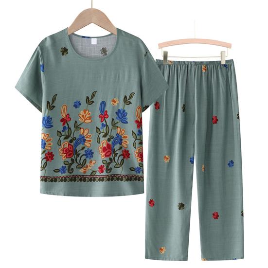 1 комплект, популярный эластичный пояс с короткими рукавами, дышащий тонкий комплект одежды для сна с короткими рукавами для дома, комплект одежды для сна