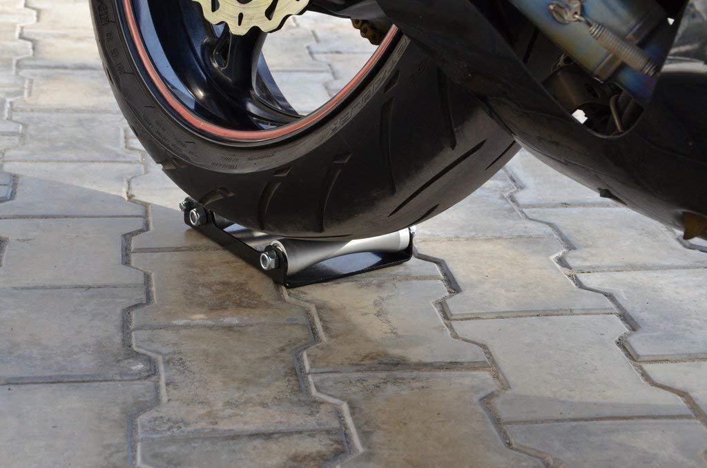 GRAND PITSTOP Motorcycle Wheel Cleaning Stand - Paddock Stand Replacement - Wheel Roller Stand