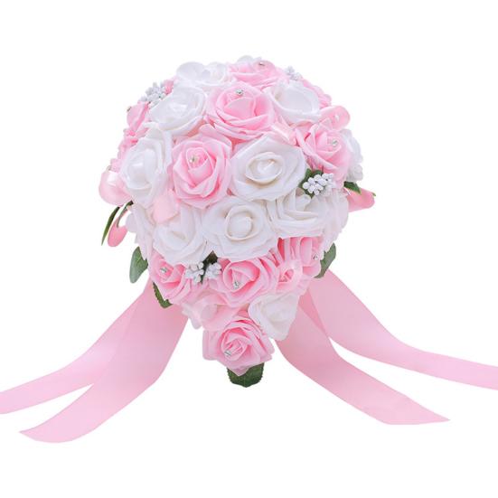 1 букет со стразами, искусственные розы, цветочный сад, свадебный декор для сцены и вечеринки