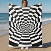 1PC Checkerboard TunnelOutdoor Flannel Blanket - Soft Plush Decor for Picnics, camping, Bedroom, Playroom, Office, or Lunch Break 1369A