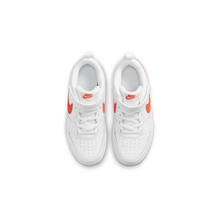 (PS) Nike Court Borough Low 2 'White Orange' Kids' BQ5451-114