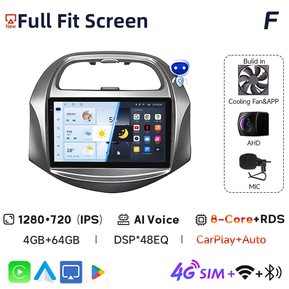 JIUYIN Incell Car Stereo with Screen for Chevrolet SPARK BEAT Android Auto Wireless Carplay 4G Electronics Navigation with Frame