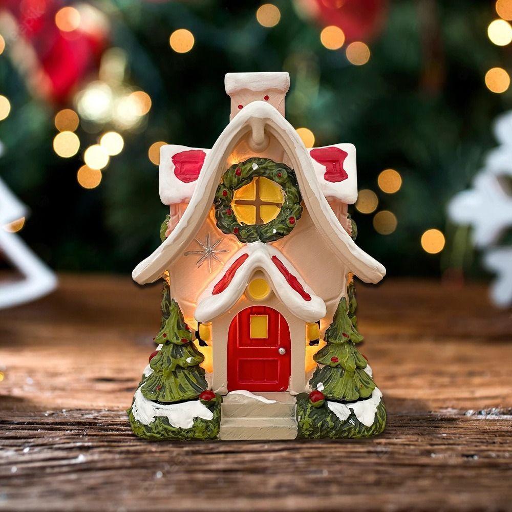 Christmas Outdoor Decorations Resin Micro Landscape Craft New Snow House Ornaments