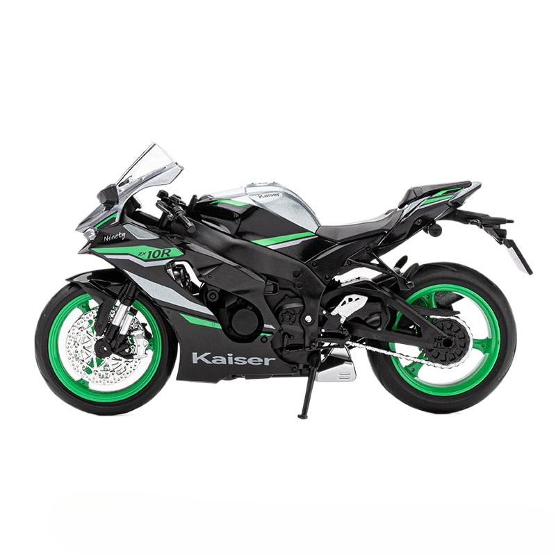 1/12 Kawasaki ZX-10R Мотоцикл Игрушечная модель автомобиля Литье под давлением со звуком и светом Подвеска заднего колеса Модели транспортных средств Коллекционируйте подарки