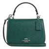 Coach Lysa 18 Metal Logo Detachable Shoulder Strap Crossgrain Leather Shoulder Tote Bag Small Women Handbags Emerald-Green CX575-SVDM9