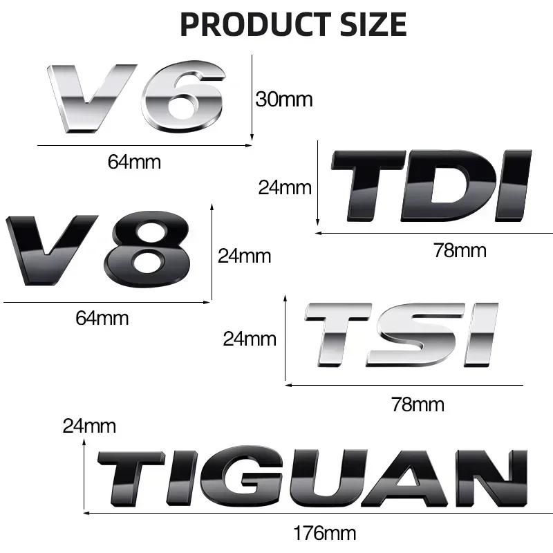 ADMVN1 1PC 3D ABS TIGUAN TSI TDI Car Letter Logo Sticker Tail Bumper Badge Auto Rear Trunk Emblem Styling Accessories for Volkswagen VW