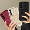 For Samsung S25 S22 Ultra Plus S24 S23 S21 S20 Fe A16 A15 A35 A34 A55 A54 A53 A56 Plain Color Love Heart Shockproof Anti-Fall Soft Silicone Phone Case