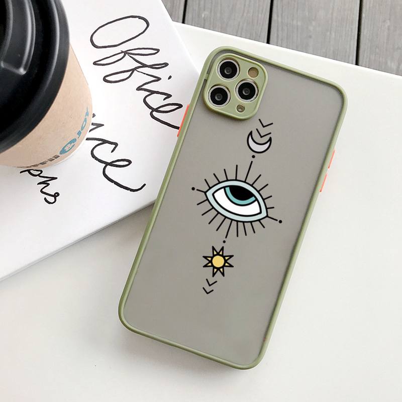 Turkish Evil Blue Eye Phone Case Matte Transparent For Iphone 14 11 12 13 Plus Mini X Xs Xr Pro Max Cover