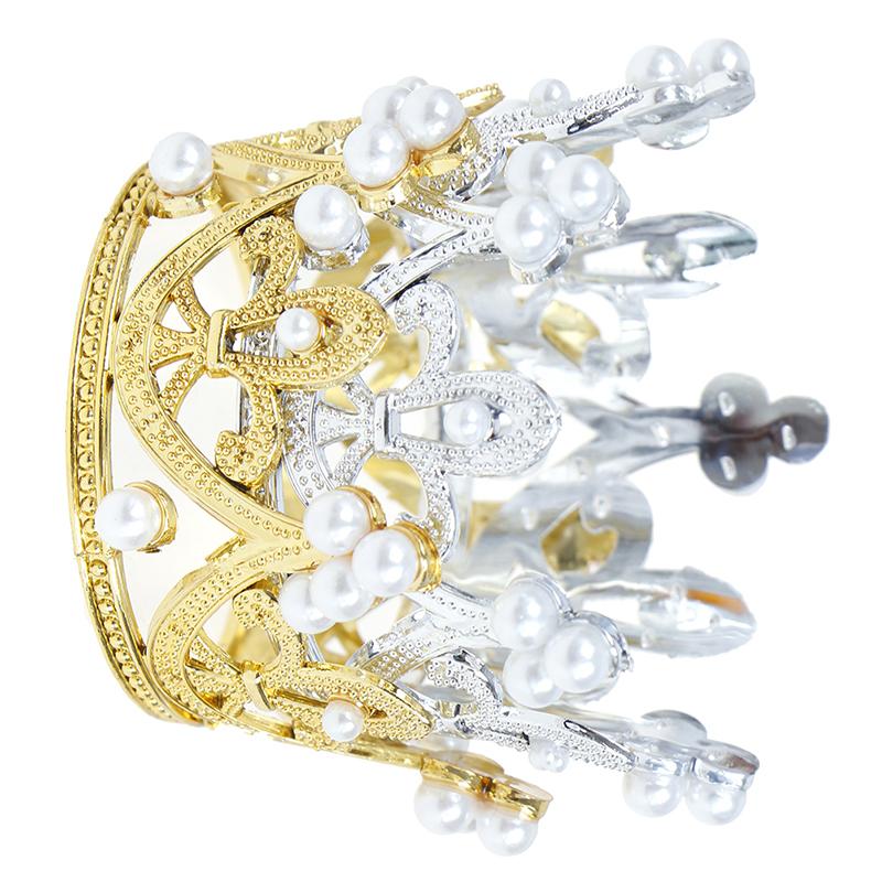 1 шт. Мини-корона для торта, жемчужная тиара, детские украшения для волос