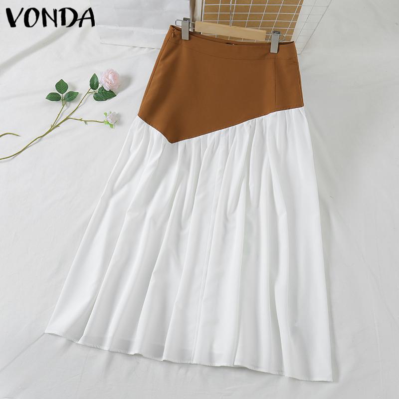 VONDA Женские элегантные свободные плиссированные юбки с эластичной талией