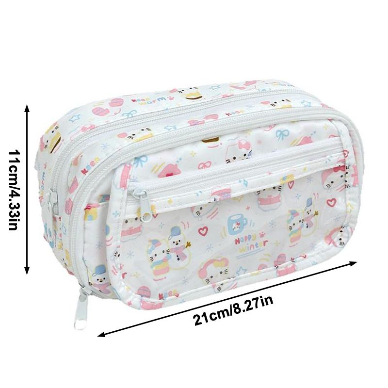 Мультяшные Милые Sanrio Hello Kitty Многослойные Пеналы Сумка Кот Kt Большая Вместимость Сумка для Хранения Студенческие Пеналы Канцелярские Товары Подарки