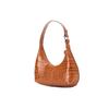 By Far Baby Amber Vintage Crocodile Pattern Embossed Leather Shoulder Bag Women shoulder bag Brown 20FWBASTNDSMA