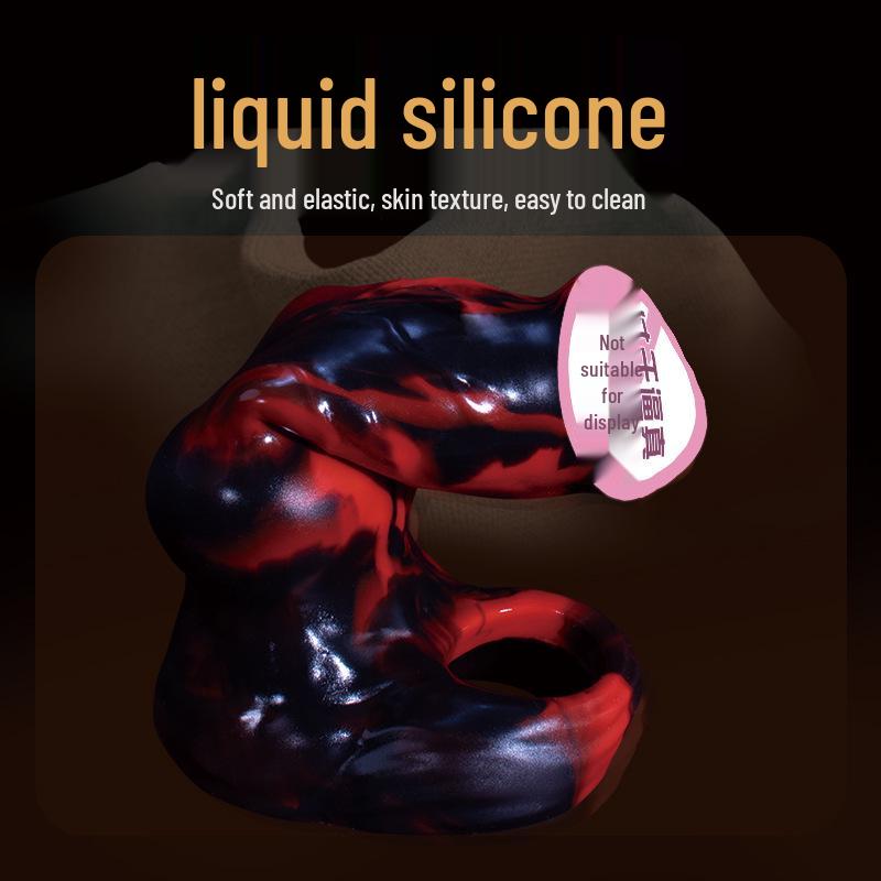 Силиконовый чехол на пенис «Клык Волка»: Носимый, Реалистичный, Утолщающий Взрослый Игрушка для Мужчин, с Кожаным Чехлом-Замедлителем.