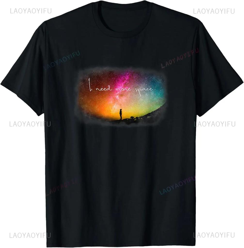 Мне нужен космос Ночное небо Забавная астрономия Наука Галактика Звезды Футболка Уличная одежда Графические футболки Мужская одежда Топы Футболки