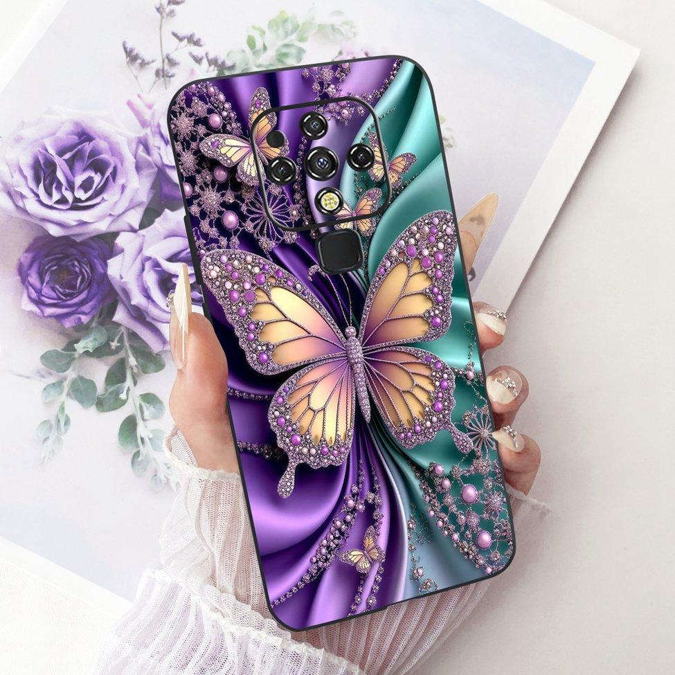 For Tecno Camon 16 CE7 CE7j CE9h Case For Tecno Camon 16 Pro Cover Cute Cat Fashion Butterfly Painted Casing