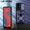 KEYSION Противоударный защитный чехол для Itel P55 5G из силикона + поликарбоната, защитное кольцо для объектива камеры, подставка для телефона, чехол для Itel P55 5G