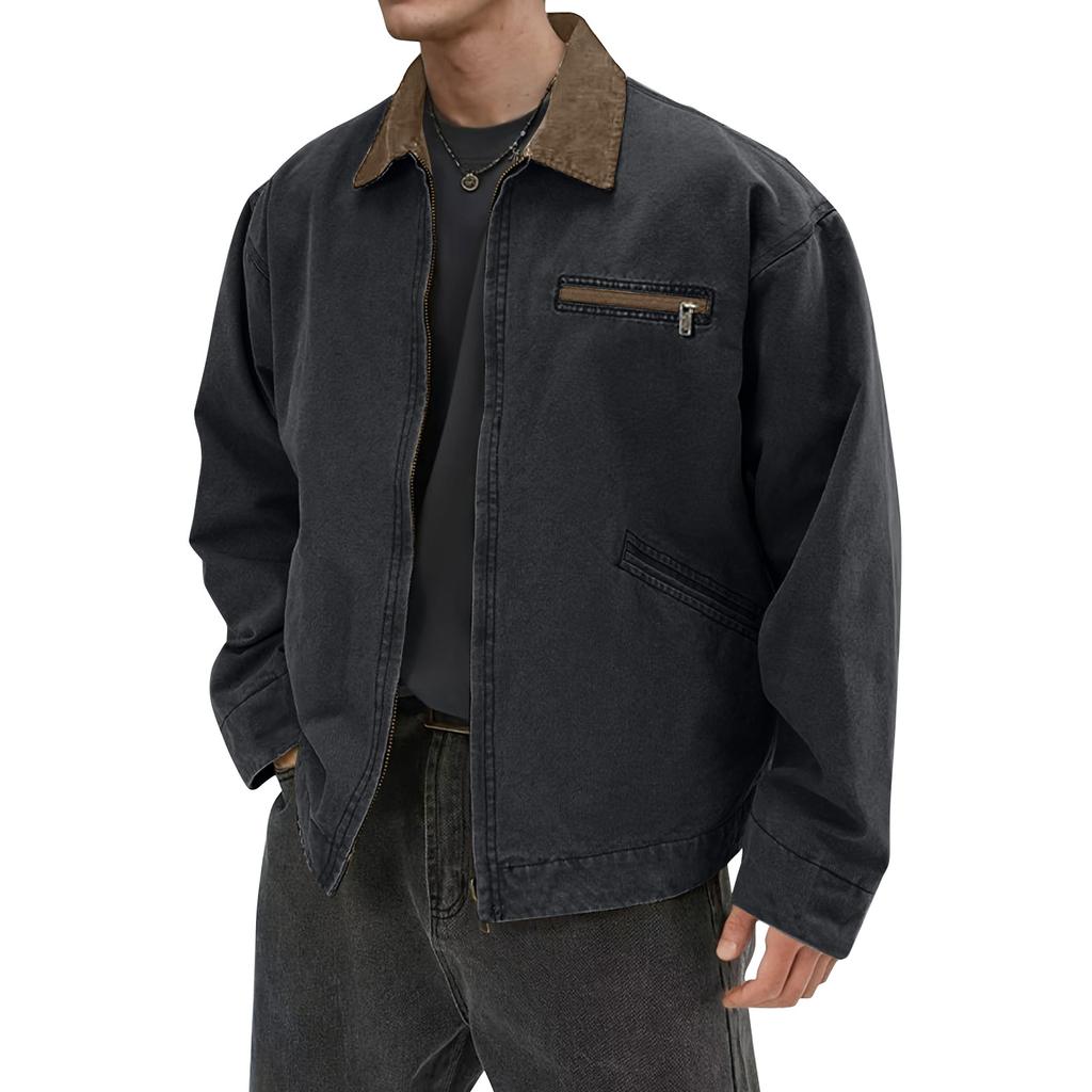 Men's Solid Color Camouflage Outdoor Sports Jacket Men's Pocket Button Casual Jacket