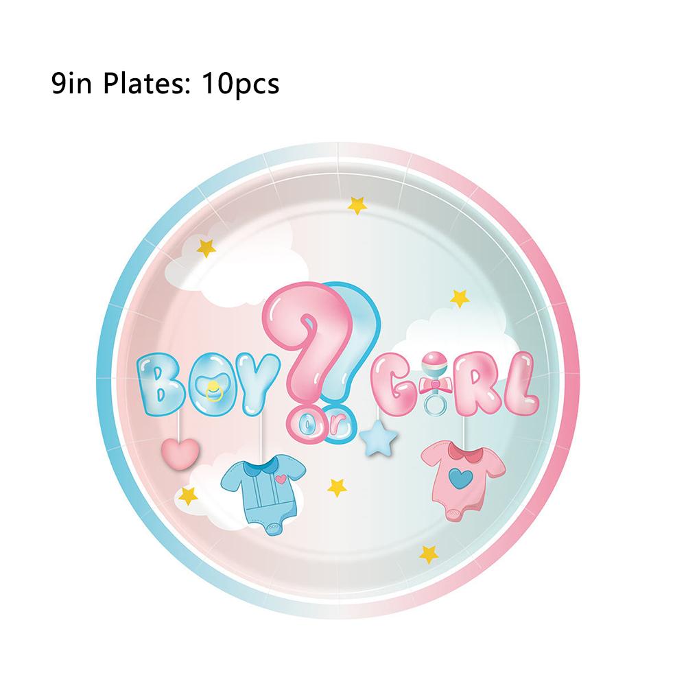 51 шт. принадлежности для вечеринки с указанием пола ребенка с тарелками, чашками, салфетками и скатертью