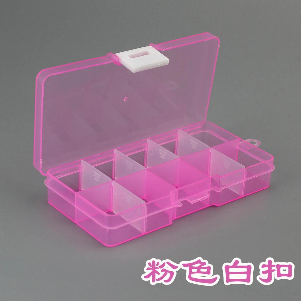 Портативный прозрачный ящик для хранения 10/15/24 сеток пластиковый прозрачный органайзер с крышкой коробка для ювелирных изделий серьги винты гвозди детали