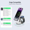 3 в 1 беспроводное зарядное устройство 15 Вт для iPhone 16 15 14 13 12 быстрая зарядная станция для часов 10 9 8 7 6 5 для Airpods pro