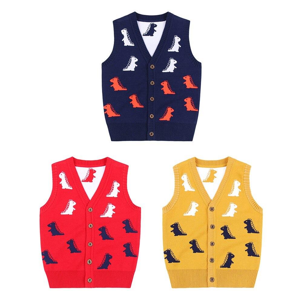 Осень-зима детский вязаный свитер, жилет, кардиган, детский свитер с v-образным вырезом для мальчиков, жилет на пуговицах, повседневная верхняя одежда для маленьких девочек, От 1 до 7 лет