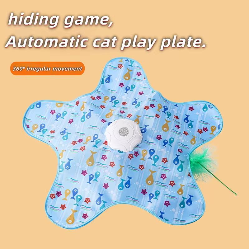 Игрушка для кошек и собак Интерактивная Прятки Игрушка для кошек с писком мыши Активируемая движением Мобильная Скрытое перо Игрушка для дразнения котят