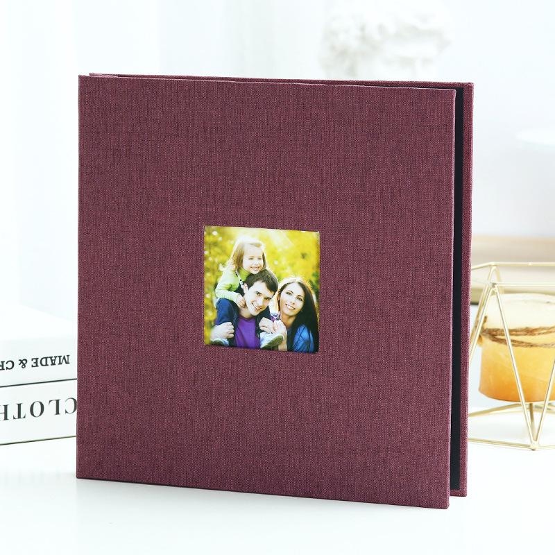 Linen Window Self Adhesive Photo Album Creative DIY Family Scrapbook Sticker Style Personalized for Custom Photo Memory Storage