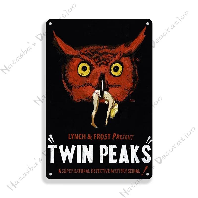 Twin Peaks Classic TV Metal Tin Sign Rusty Metal Signs Poster Home Bar Vintage Metal Poster Industrial Decor Decorative Plate