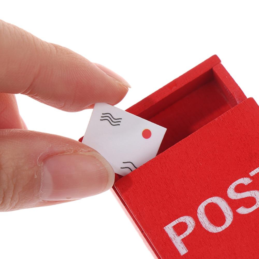 Dollhouse Miniature Letter Box Simulation Furniture Toy Mini Mailbox With Mail Sack Postcard