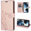 Case for Samsung Galaxy A36 5G - BOOLING - Anti-Scratch Shockproof Synthetic Leather Pink Butterfly Pattern