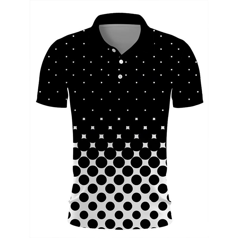 2024 Новая мужская летняя модная повседневная рубашка поло с коротким рукавом с 3D цифровым принтом, мужская рубашка поло для гольфа.
