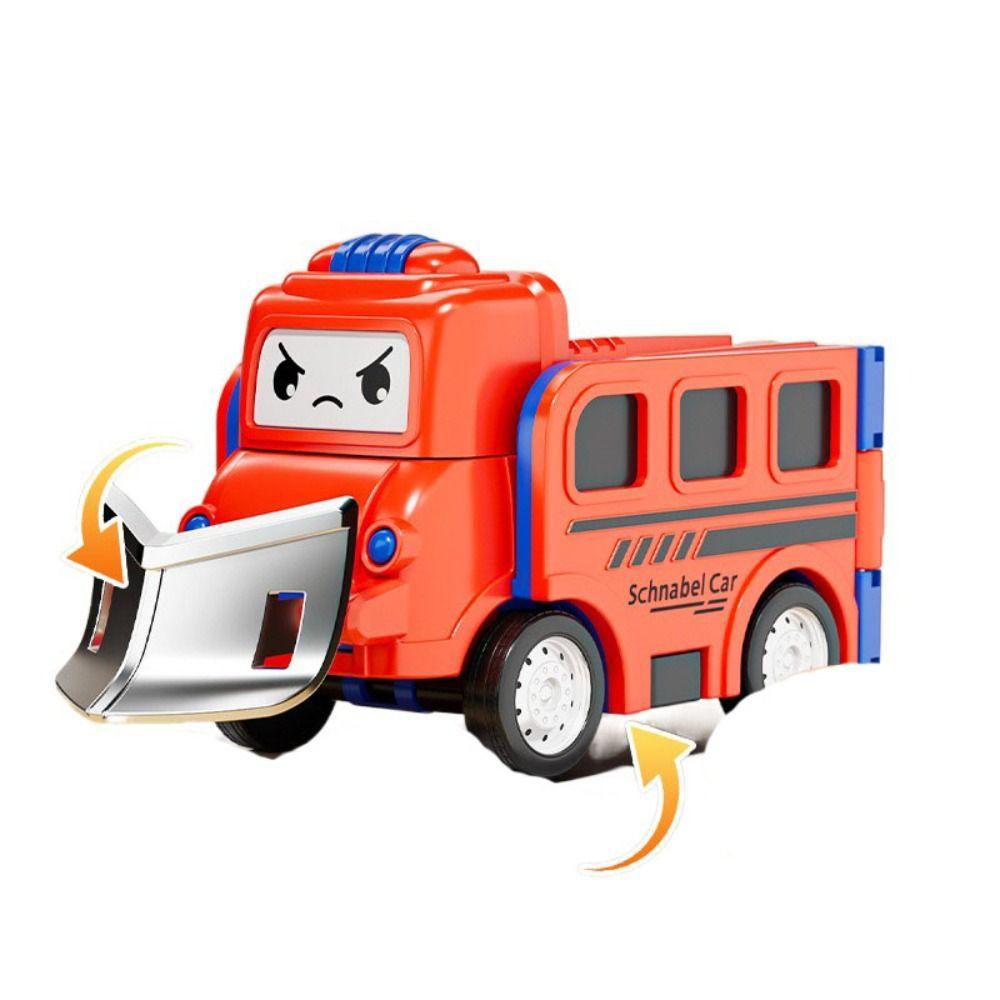 Double Sided Transformer Car Toys Pull-back Truck Model Flips Variety Inertia Car  Kids