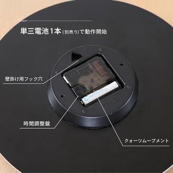 Fuji Boeki Quiet Wall Clock Nordic Interior Diameter 28cm Mokumo Width 28Depth 3.5Height Gray 42116